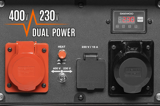 Dual power: полная мощность на 230В и 400В